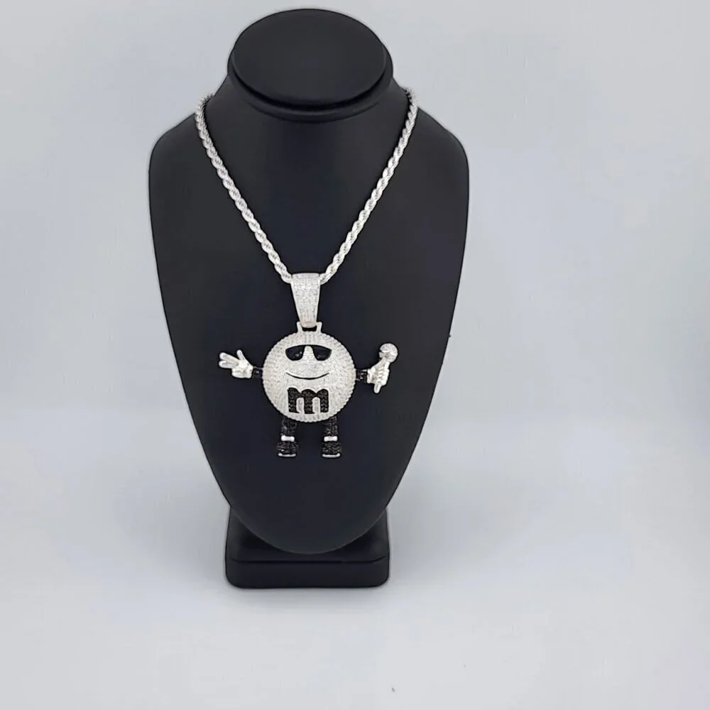 Brand New Sterling SIlver 925 M & M Design Necklace